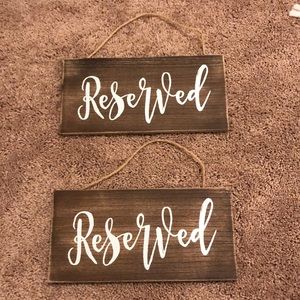 Reserved wedding signs